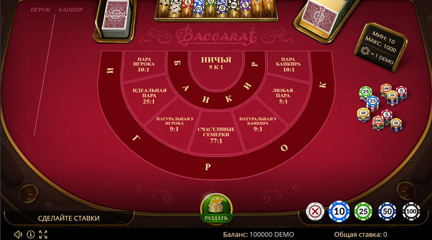 Baccarat с побочными ставками